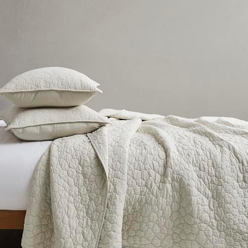 RSHARE 100 Cotton Quilt Bedding Set Queen Size Beige