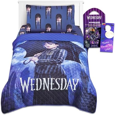 Wednesday Addams Twin Bedding Set with Decals