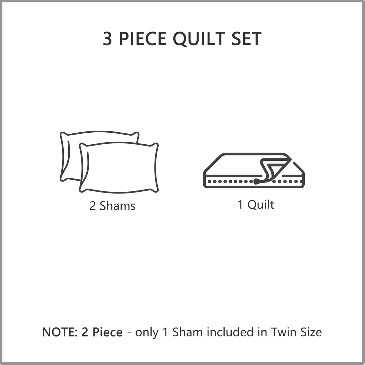 CHIXIN Botanical Cotton Quilt Set - Leaf Pattern Reversible 3 Piece Oatmeal