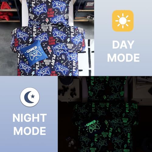 Wink Deer Glow in Dark Gamer Comforter Set for Boys
