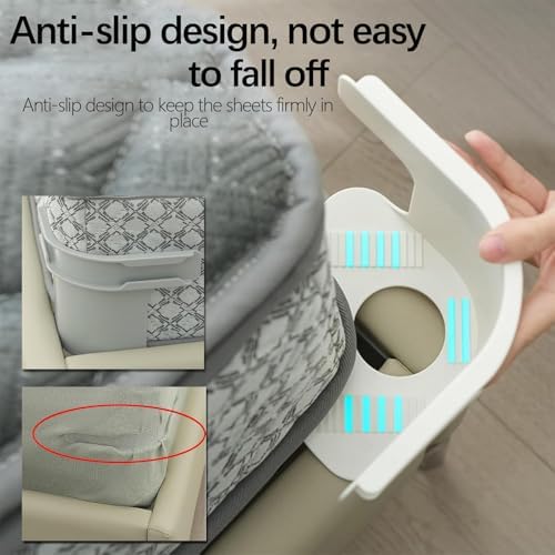4PCS Heavy Duty Bed Sheet Holders with Straps White 1