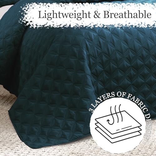 Exclusivo Mezcla Full Queen Quilt Set 3-Piece Navy Blue