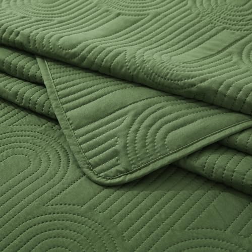 Lavsiry Quilt Set King Size Olive Green