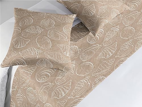 Ambesonne Coastal Bed Runner Set Tan White