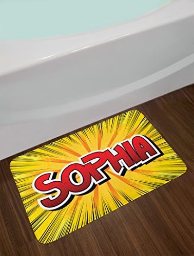 Ambesonne Sophia Bath Mat - Retro Comic Plush Decor