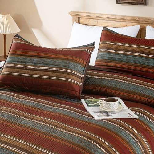 LIRISDOM Bohemian Quilt Set Queen Size 3 Pieces 1