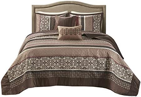Madison Park Princeton Reversible Bedspread Set Red 5 Piece King