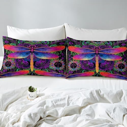 Erosebridal Dragonfly Fitted Sheet Set Twin Size