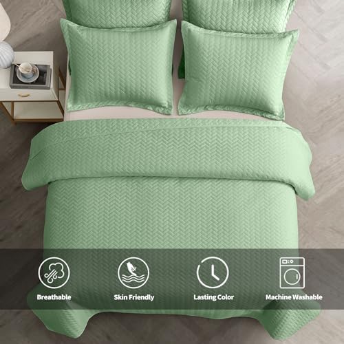 MapleStone Quilt Set Twin XL Lightweight Mint Green