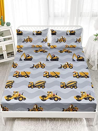 Datura Home Kids Truck Grey Sheet Set 4PCS
