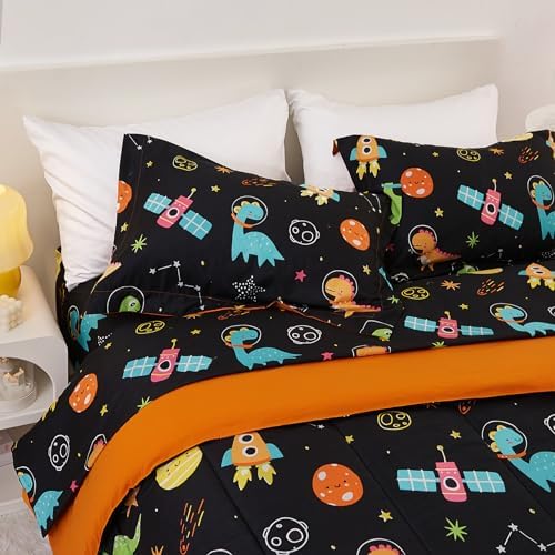 Yibeizi Space Dinosaur Kids Comforter Set for Boys