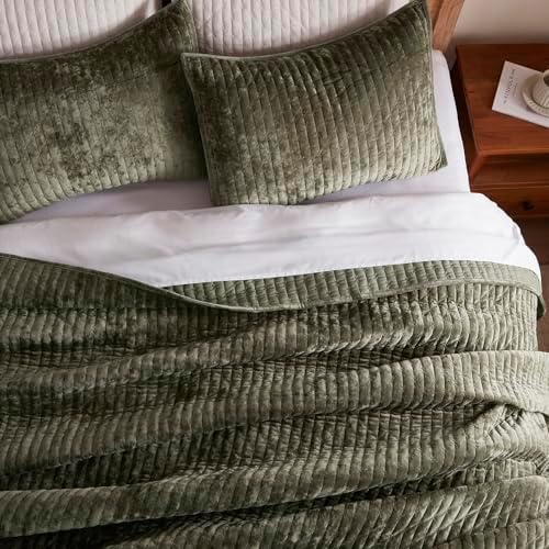 LEAONME Velvet Quilt Set California King 118x106