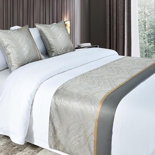 Luxury Hotel Grade Light Gray Bed Runner 180X50cm for 12m Bed
