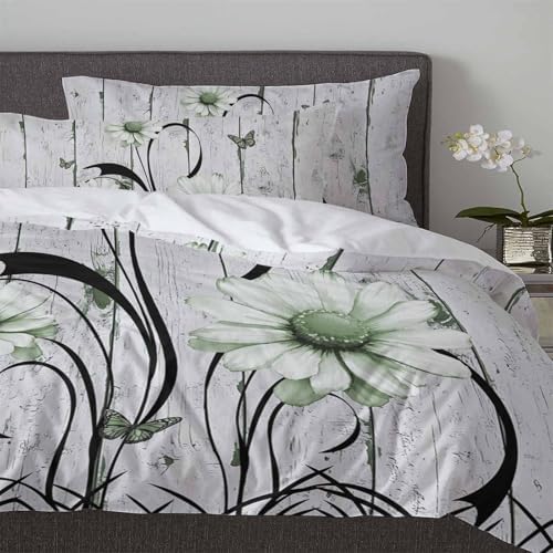 Boanket 3-Piece Farmhouse Duvet Cover Set with Zipper Closure