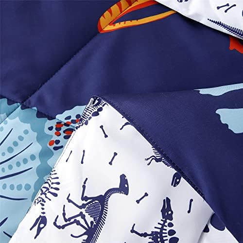 RYNGHIPY Dinosaur Comforter Set Twin Size Dark Blue Kids Bedding