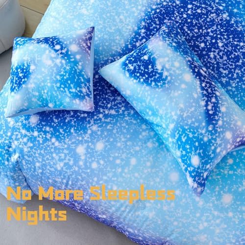 PERFEMET Blue Twin Comforter Set 6 Piece Bed in a Bag