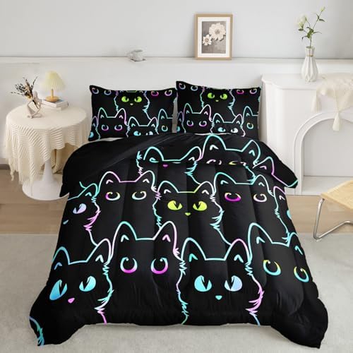 Axolotl Kids Cartoon Cat Comforter Set Twin Size 1