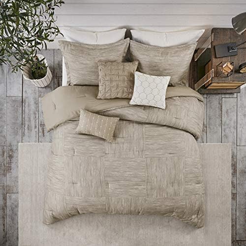 Madison Park Walter Seersucker Comforter Set Queen Size Taupe