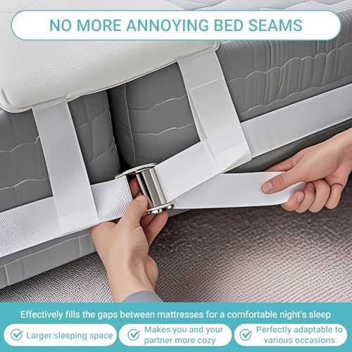 Adjustable Bed Connector Bridge Kit with Memory Foam Pad