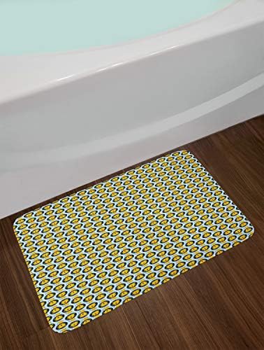 Ambesonne Cartoon Bath Mat - Lions Themed Plush Non-Slip Flooring Mat