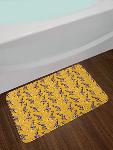 Ambesonne Giraffe Bath Mat Yellow with Swirls Plush Non-Slip 302 x 20