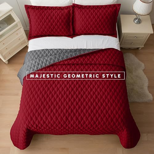 Elegant Comfort 3-Piece Reversible Quilt Set - Twin XL
