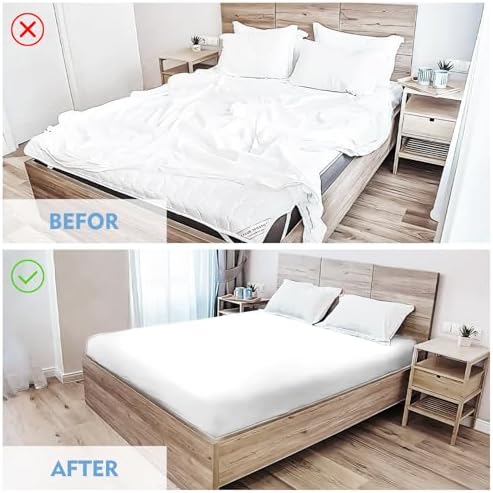 3 PCS Adjustable Bed Sheet Straps with Metal Clips - Black
