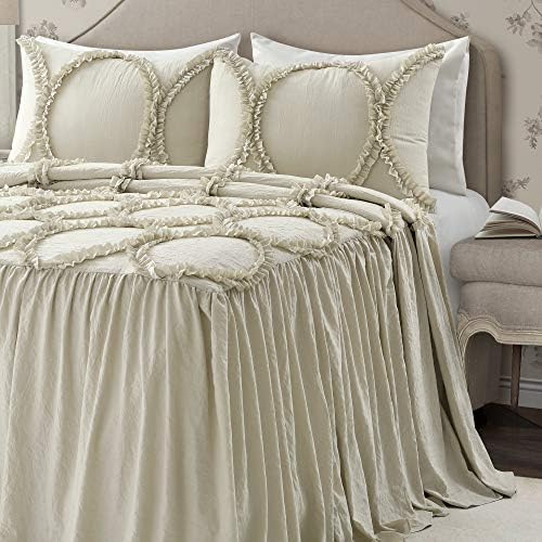 Lush Decor Riviera Ruffle Skirt Bedspread 3 Piece Set King