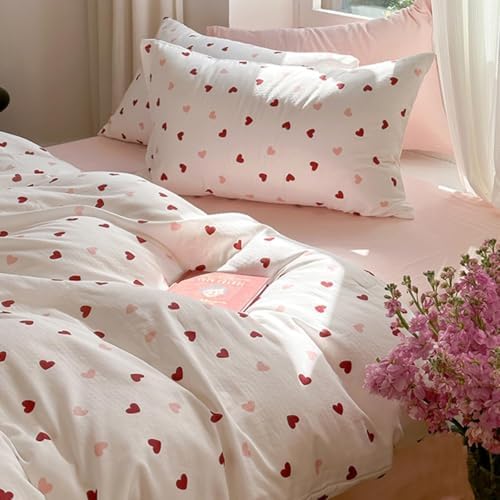 Bildenly Heart Duvet Cover Set Twin Kawaii
