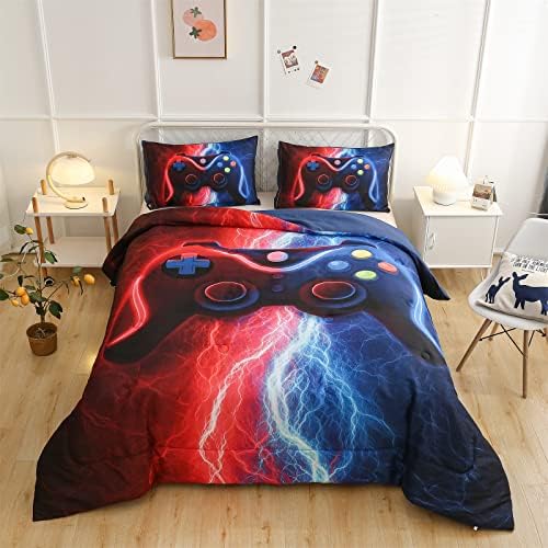 Meeting Story Gamer Bedding Set Queen Red Blue