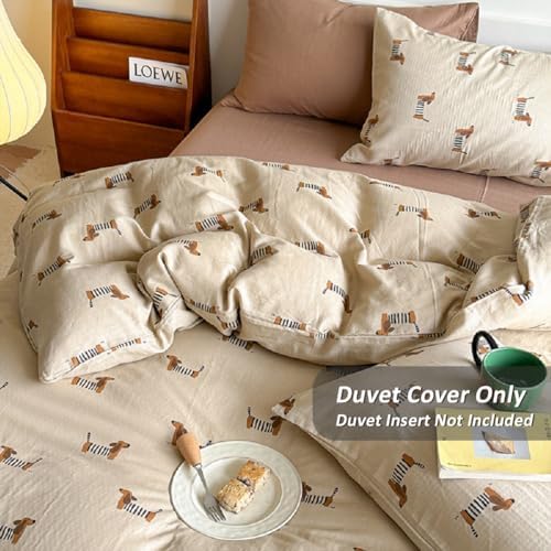 Erwinmu Brown Dachshund Duvet Cover Set Twin