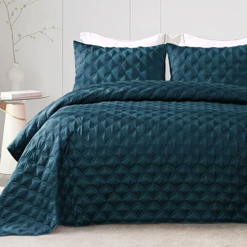 Exclusivo Mezcla Full Queen Quilt Set 3-Piece Navy Blue