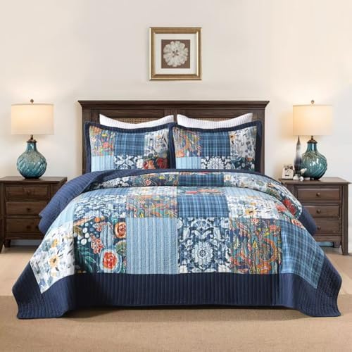 Autumn Dream Reversible Cotton Bedspread Set King Size