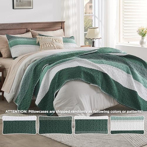 Andency Emerald Green Quilt Set 3-Piece Queen Size