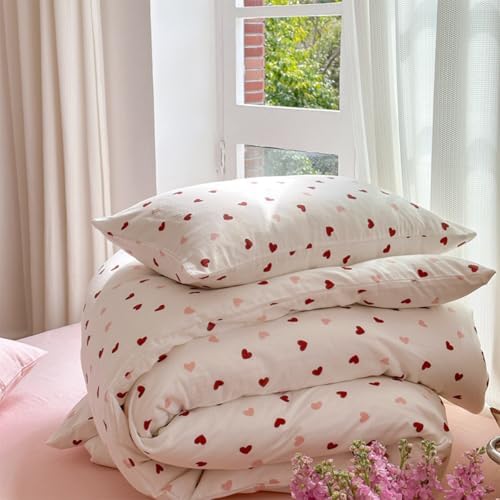 Bildenly Heart Duvet Cover Set Twin Kawaii