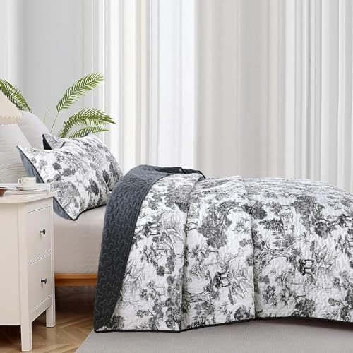WONGS BEDDING Botanical Reversible Quilt Set King Size