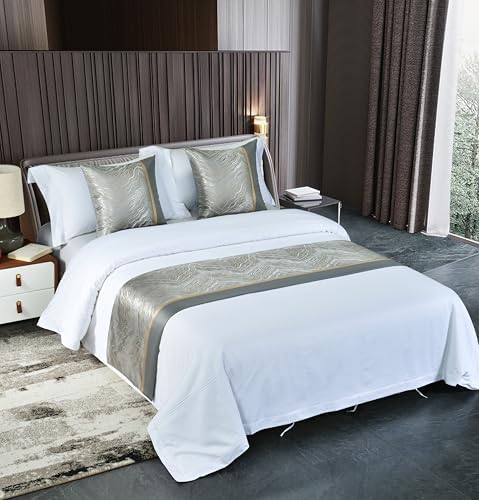 Luxury Hotel Grade Light Gray Bed Runner 180X50cm for 12m Bed