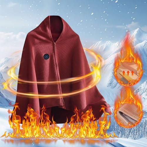 CENGNIAN Heated Shawl Wrap 3 Heat Levels USB Powered Machine Washable
