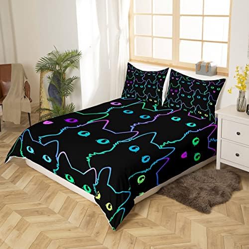 Feelyou Cartoon Cat Duvet Cover Set 3Pcs