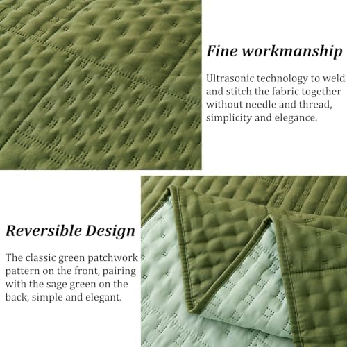 Cmfshape King Size Quilt Set - 3 Pieces Reversible