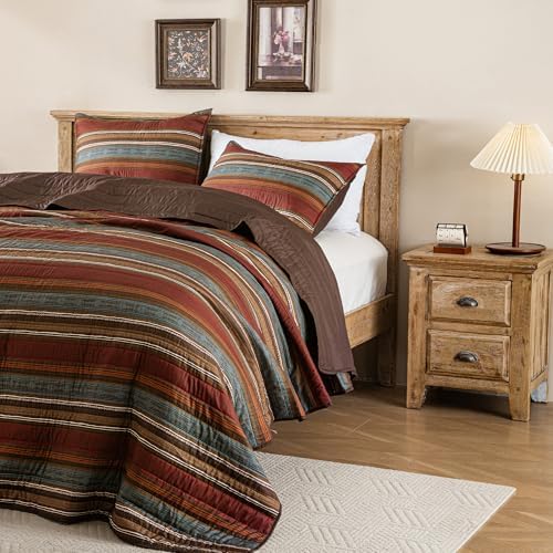 LIRISDOM Bohemian Quilt Set Queen Size 3 Pieces 1