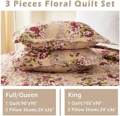 Cmfshape Romantic Patchwork Quilt Set Queen Size