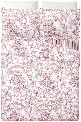 Garden Toile 3-Piece Reversible Quilt Set - Red 1