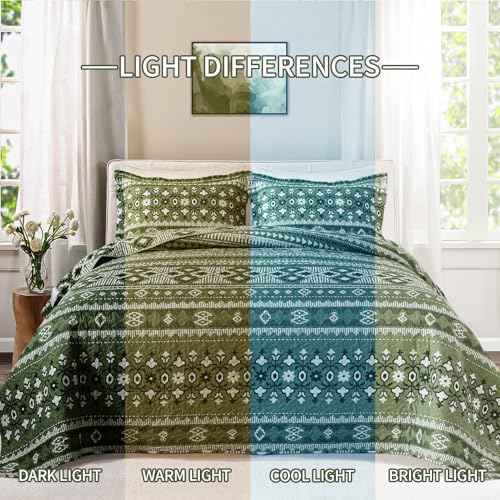 BEDIFANY Boho King Quilt Set 3 Piece 1