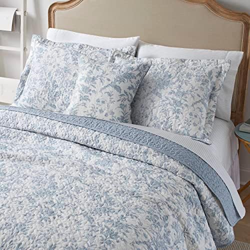 Laura Ashley Queen Quilt Set with Pillow Cover