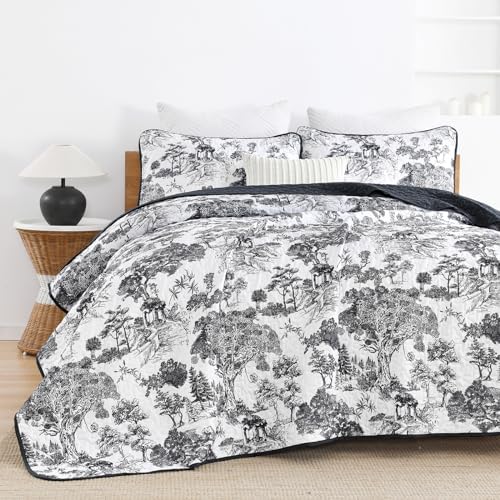 WONGS BEDDING Botanical Reversible Quilt Set King Size