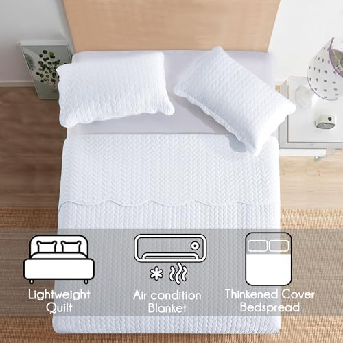 IR Imperial Rooms Queen Quilt Bedding Set - White 90x96