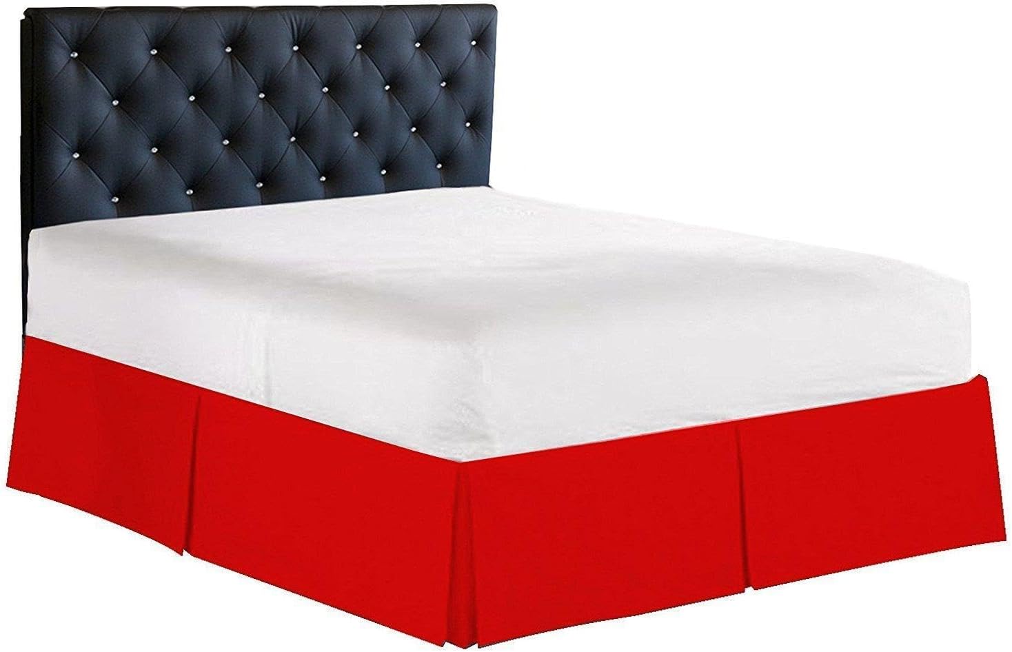 Elegance Linen 1500 Thread Count Dust Ruffle Bed Skirt - Queen Red 14in Drop