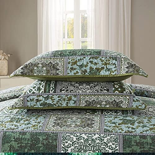 NEWLAKE Reversible Patchwork Quilt Set Queen Size 1