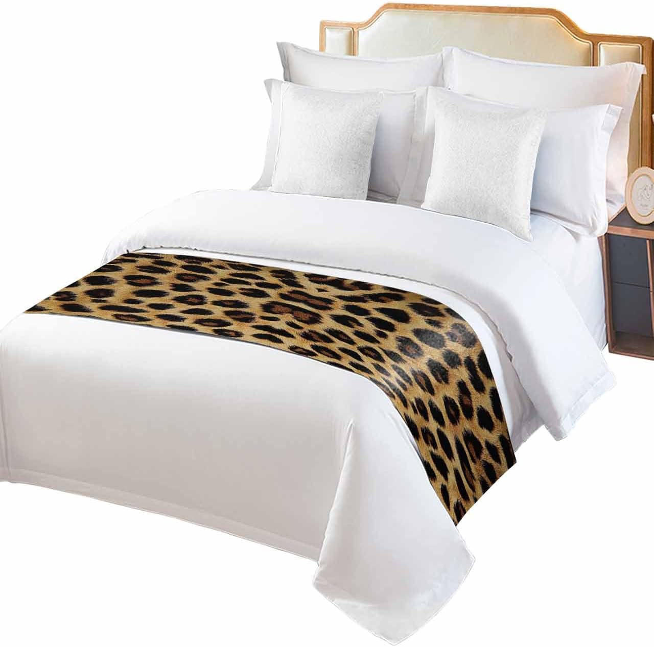 Sabolny Leopard Print King Size Bed Runner Scarf